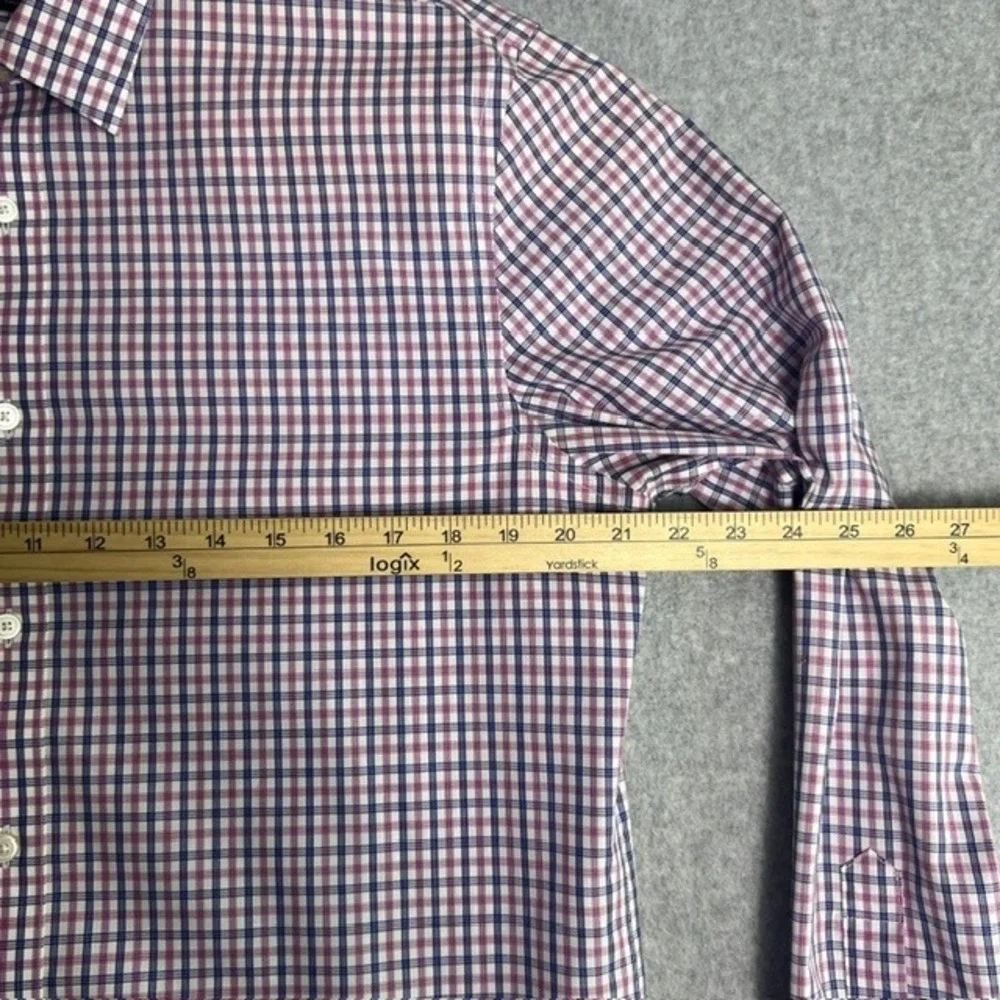 Banana Republic Men's Untucked Fit‎ Non Iron Plaid Check Dress Shirt Size Large